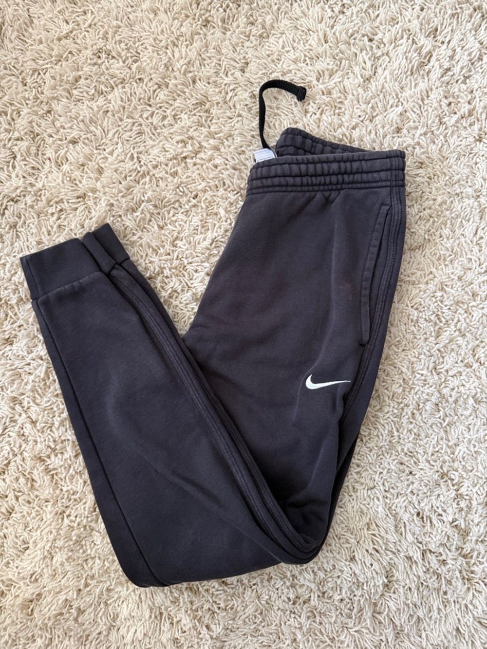 Nike Black Jogger Sweatpants with White Swoosh